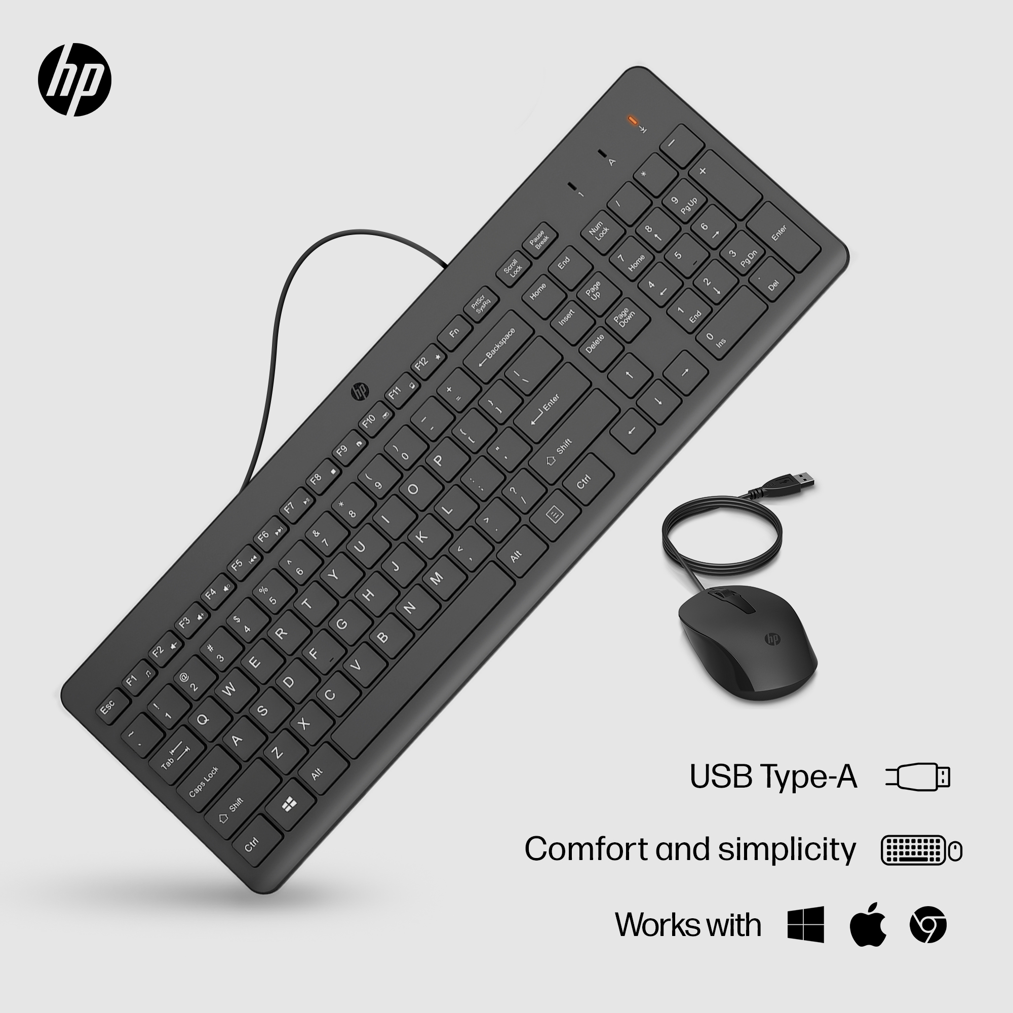 HP 150 Wired Mouse and Keyboard Combination – image 2