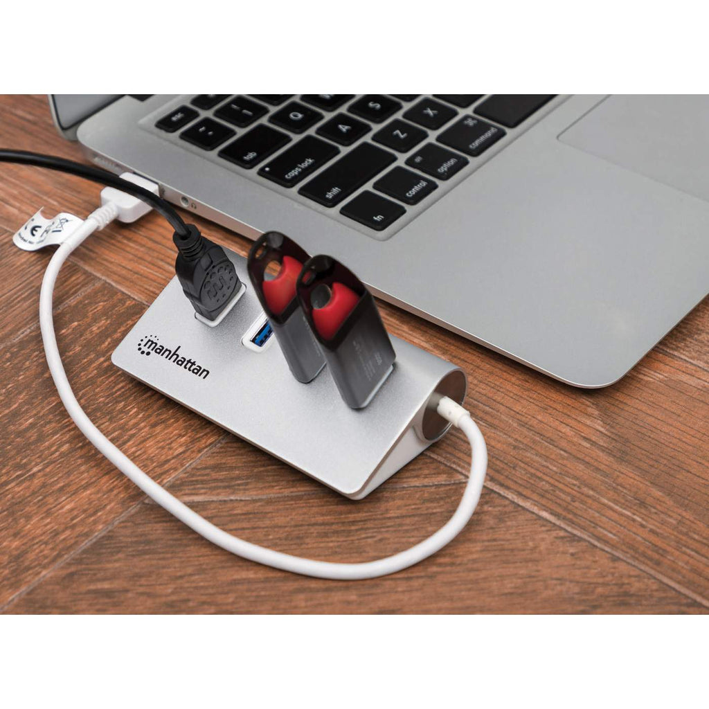 Manhattan USB-A 4-Port Hub, 4x USB-A Ports, 5 Gbps (USB 3.2 Gen1 aka USB 3.0), Bus Powered, Fast charging up to 0.9A, SuperSpeed USB, Aluminium Housing, Windows – image 5