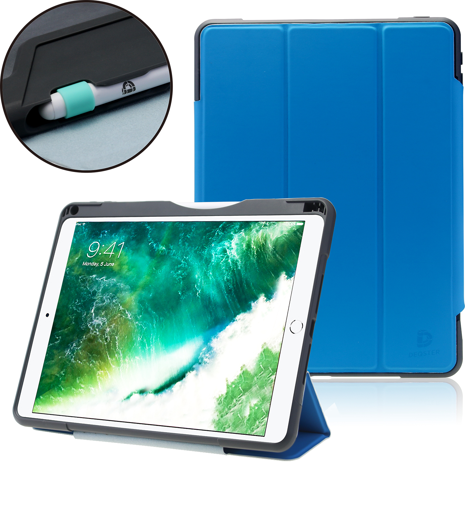 DEQSTER 40-737156 tablet case 25.9 cm (10.2") Flip case Blue