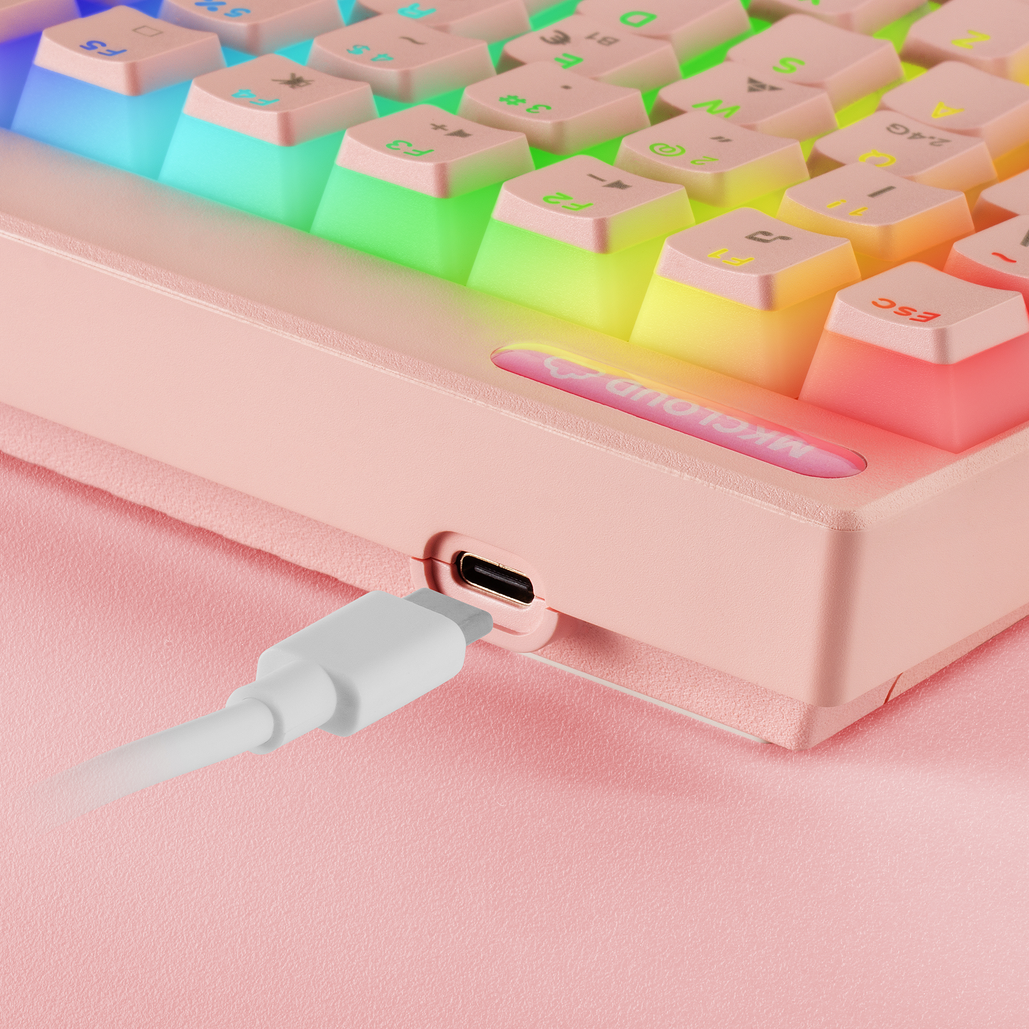 Mars Gaming MKCLOUD Wireless RGB Keyboard Pink Switch Blue French – image 3