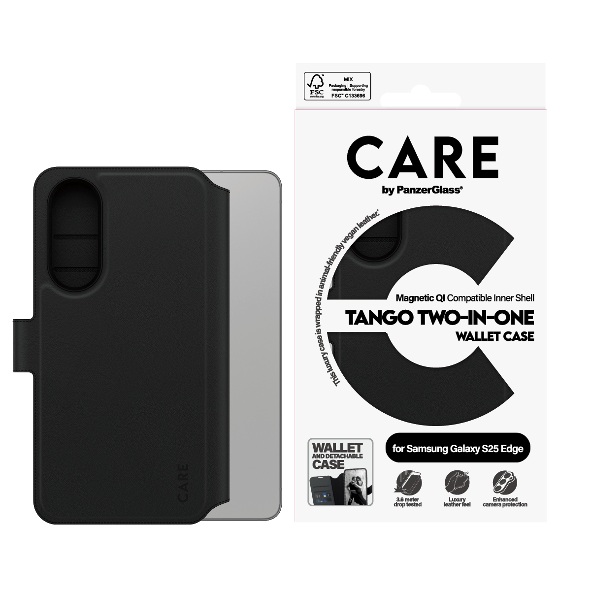 PanzerGlass CARE™ by PanzerGlass® Tango 2-in-1 Wallet Case w. Qi-Compatible Samsung S25 Edge – image 3