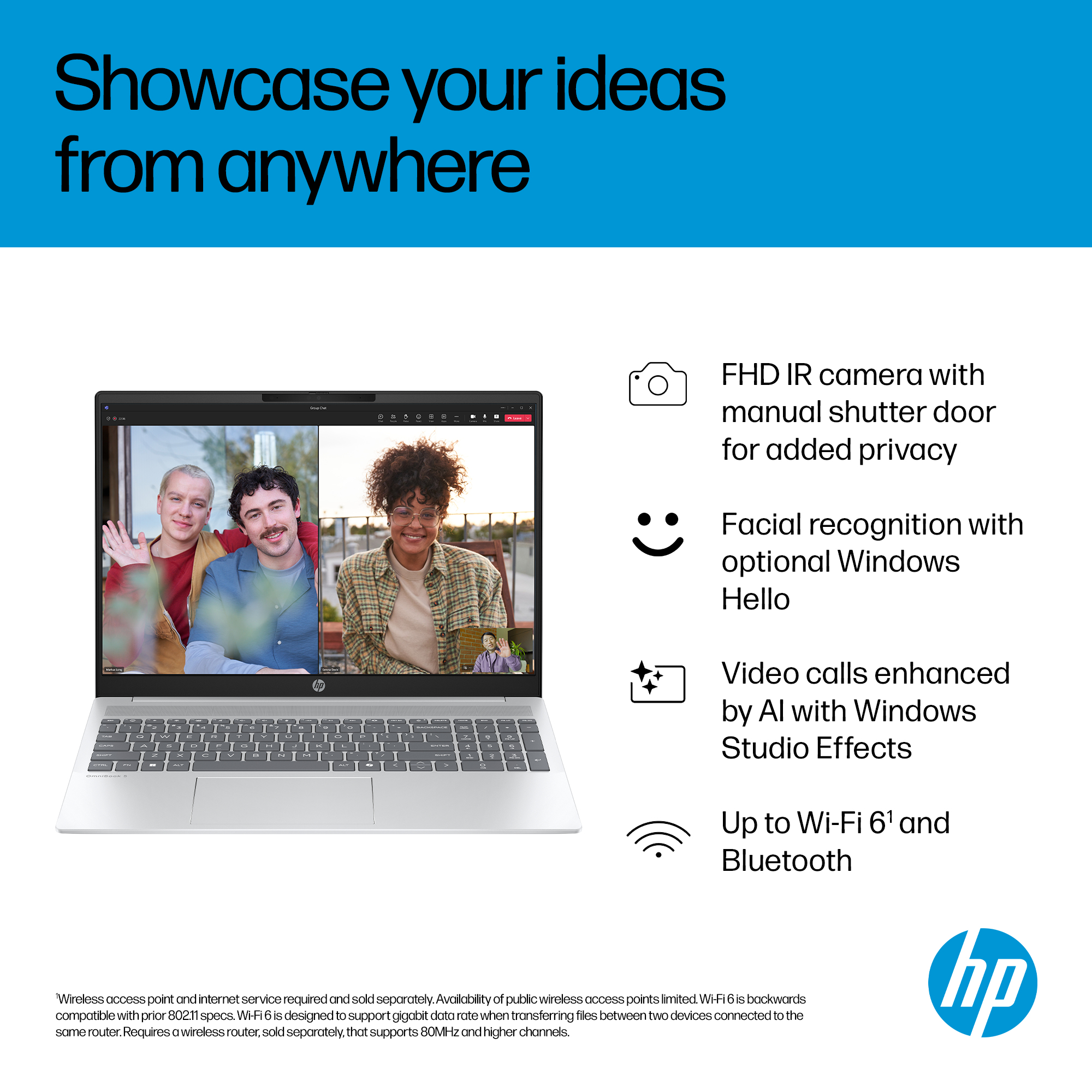 HP OmniBook 5 Laptop 16-bc1007nax AMD Ryzen™ 7 8840U 40.6 cm (16″) 2K 16 GB LPDDR5-SDRAM 1 TB SSD Wi-Fi 6 (802.11ax) Windows 11 Home AI PC Silver image 14