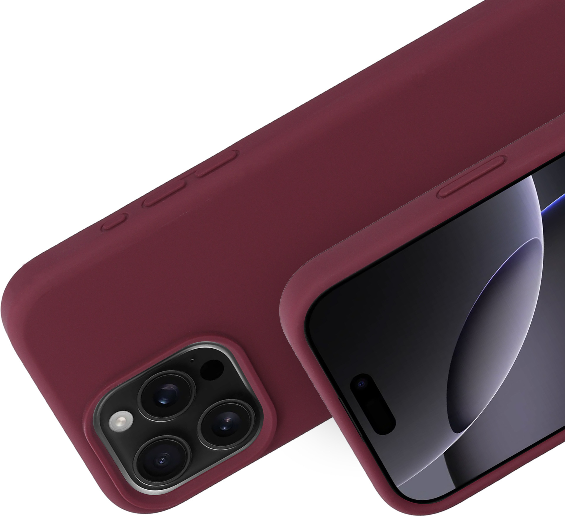 Mobiparts Silicone Cover Apple iPhone 16 Pro Max Plum Red – image 2