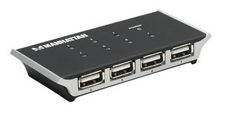 Manhattan 160766 interface hub 480 Mbit/s Black