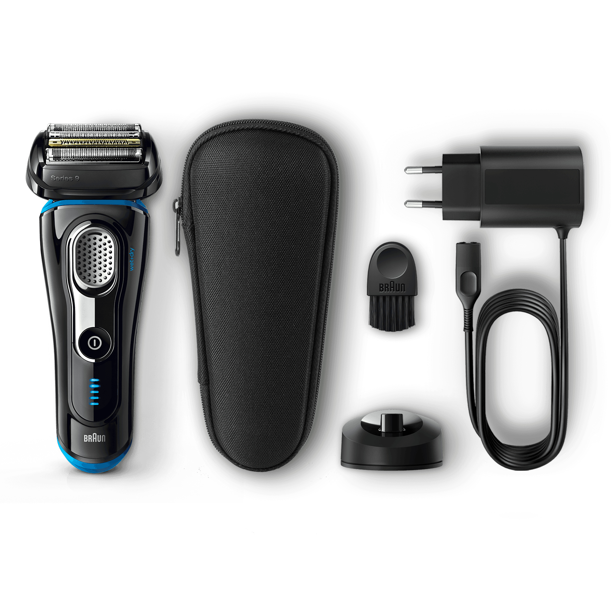 Braun Series 9 Electric Shaver for Men 9240s, Charging Stand and Travel Case - Black/Eloxal Blue – image 7