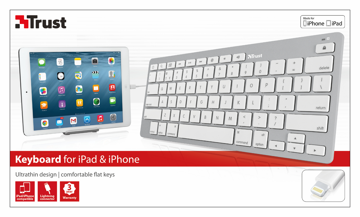 Trust Multimedia Keyboard for iPad & iPhone FR – image 6