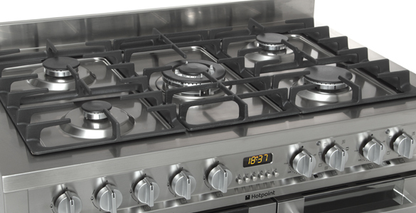 Hotpoint EG902GXS cooker Freestanding cooker Electric Gas Stainless steel – image 3