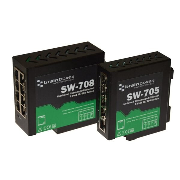 Brainboxes Hardened Industrial 5 Port 10/100 Ethernet Switch – image 2
