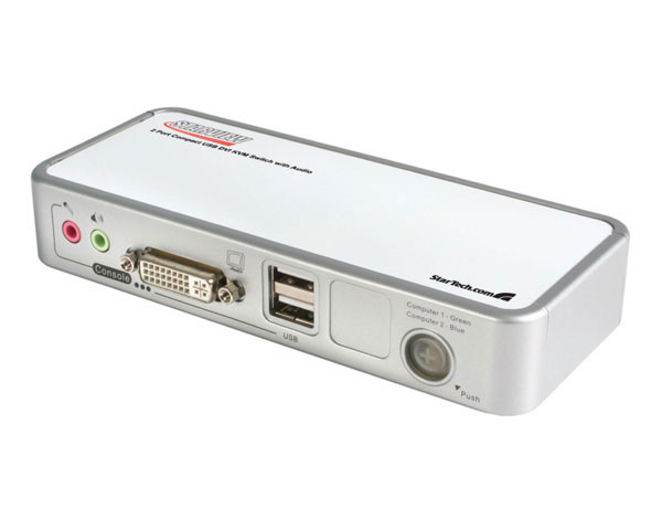 StarTech.com 2 Port USB DVI KVM Switch with Audio and Cables – image 1