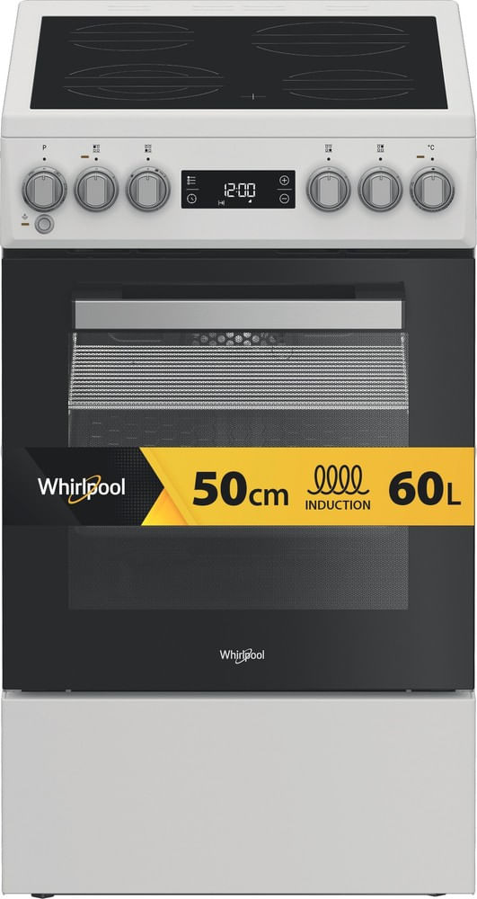 Whirlpool W5V5LCW Freestanding cooker Electric Ceramic hob Black, White – image 1