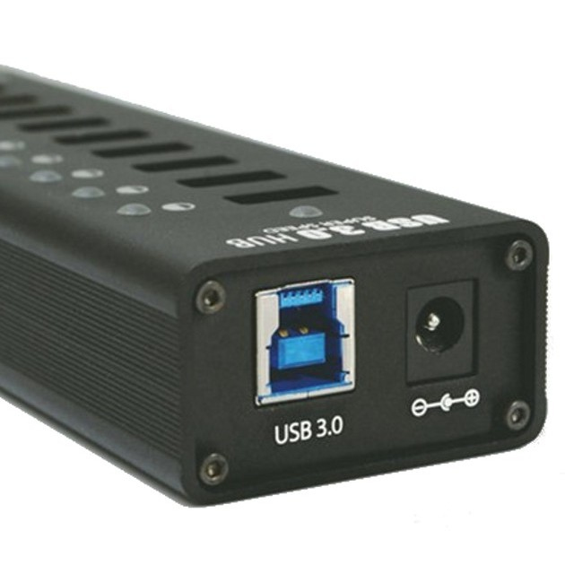 Techly 10 Ports USB 3.0 Hub with Refill Port 2.1A Aluminum IUSB3-TLYB10A – image 2