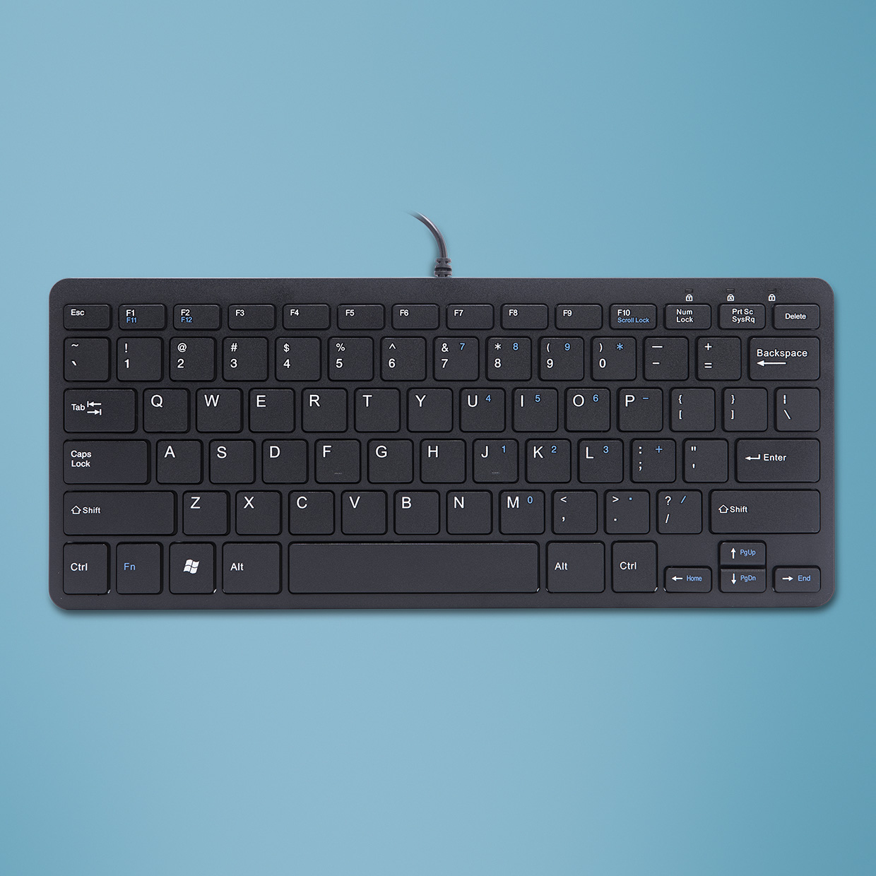 R-Go Tools Ergonomic keyboard R-Go Compact, compact keyboard, flat design, QWERTY (US), wired, black