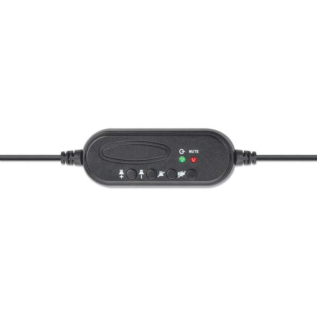 Manhattan Mono Over-Ear Headset (USB), Microphone Boom (padded), Retail Box Packaging, Adjustable Headband, In-Line Volume Control, Ear Cushion, USB-A for both – image 7