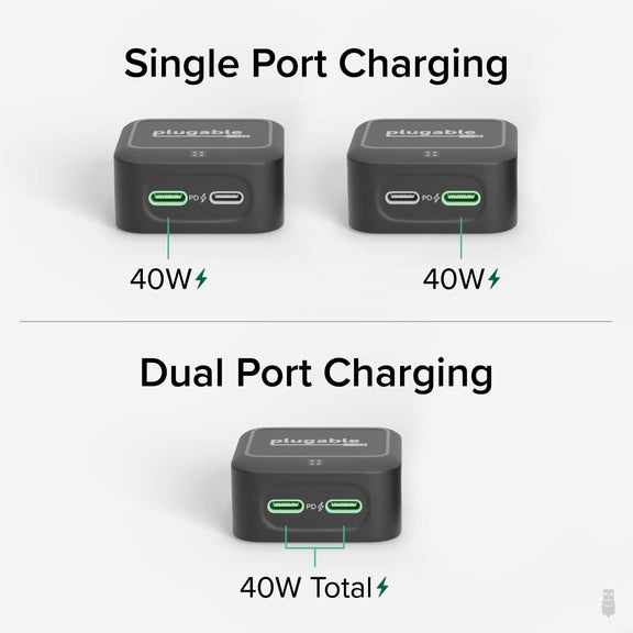 Plugable Technologies PS-40C2B mobile device charger Universal Black AC Fast charging Indoor – image 7