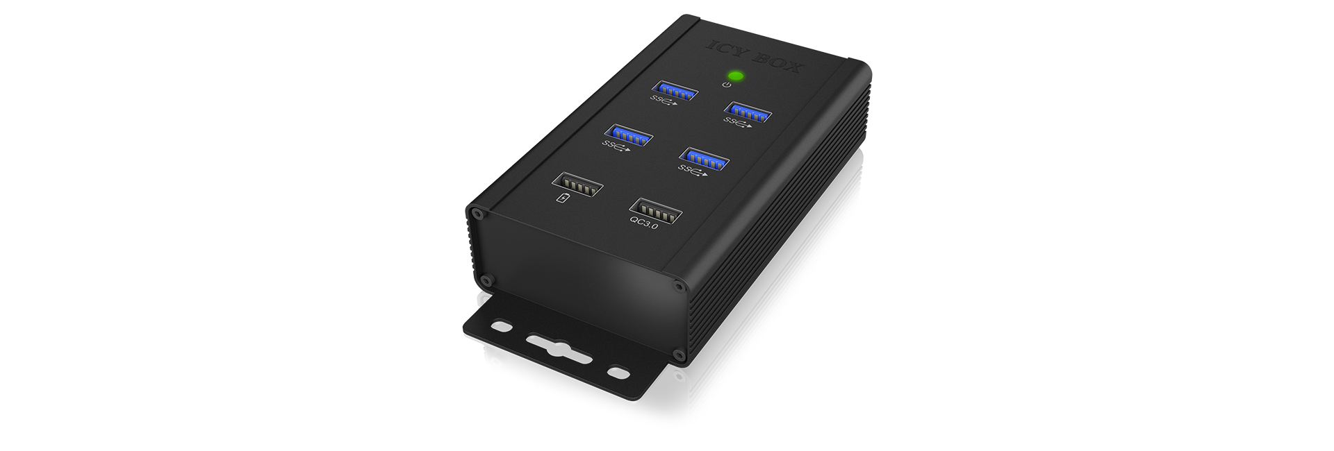 ICY BOX IB-HUB1411-QC3 USB 3.2 Gen 1 (3.1 Gen 1) Type-B 5000 Mbit/s Black – image 3