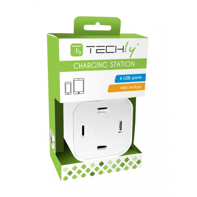 Techly IPW-USB-CUB496 mobile device charger Digital camera, MP3, MP4, Smartphone, Tablet White AC Indoor – image 2