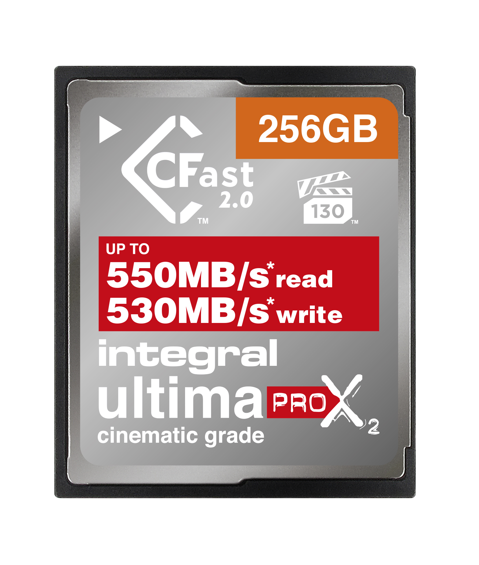 Integral 256GB CFAST 2.0 SATA UP TO R-550 W-530 MBS 400 MBS SUSTAINED VPG 130 4K/6K RAW