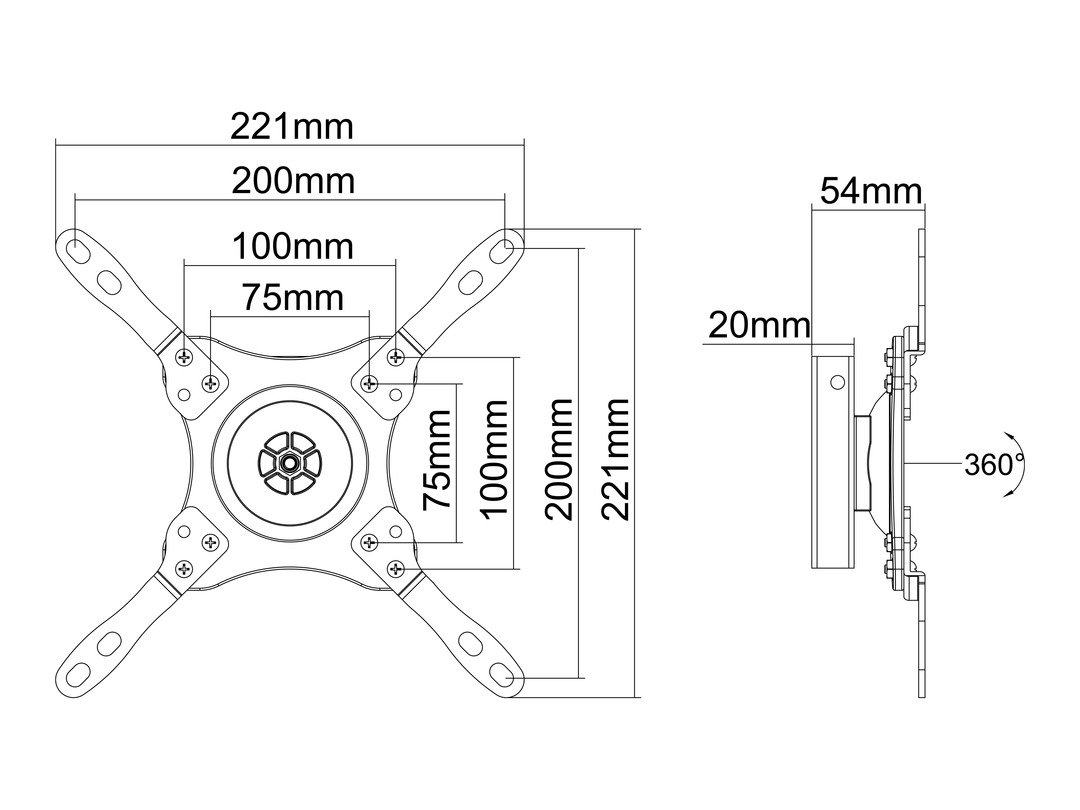 Multibrackets M VESA Wallmount 360 Black – image 8
