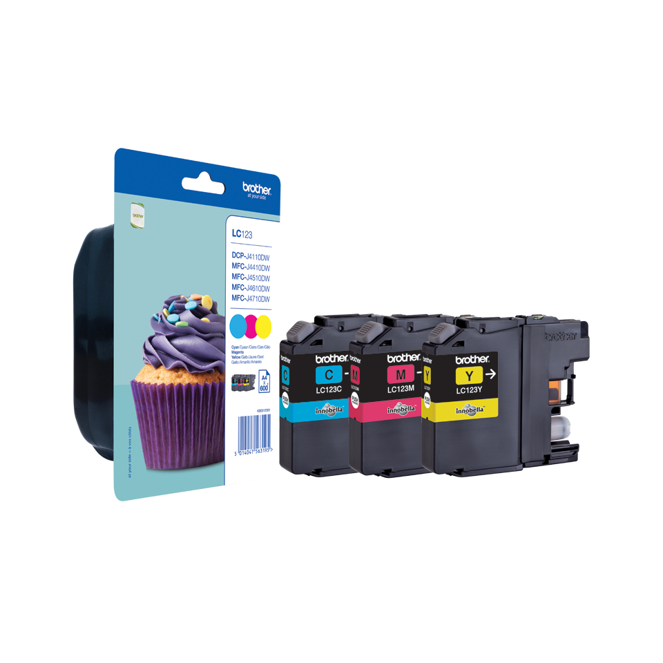 Brother LC-123 ink cartridge 3 pc(s) Original Cyan, Magenta, Yellow – image 1