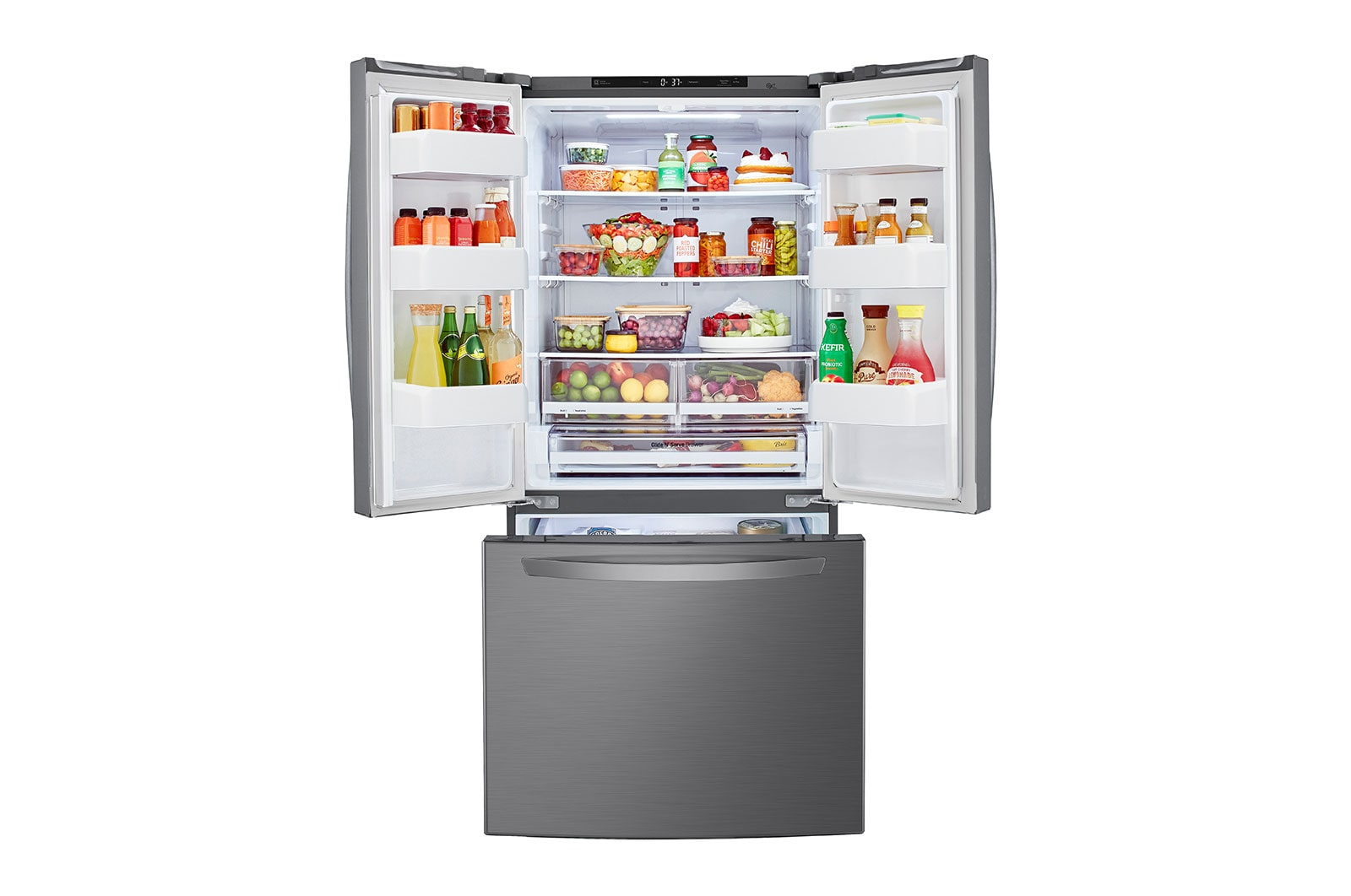 LG LM65BGSK side-by-side refrigerator Freestanding Platinum, Silver – image 2