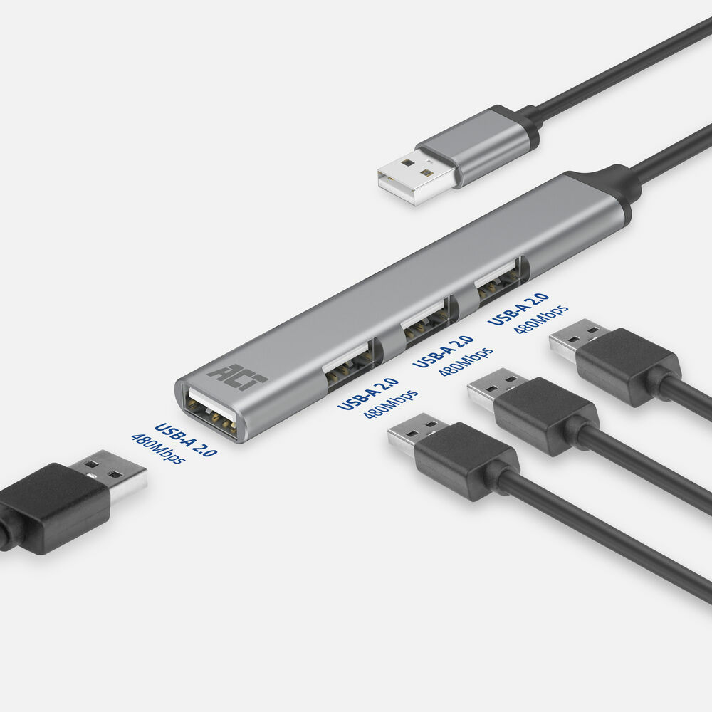 ACT USB-A hub 2.0, 4 port USB-A – image 4