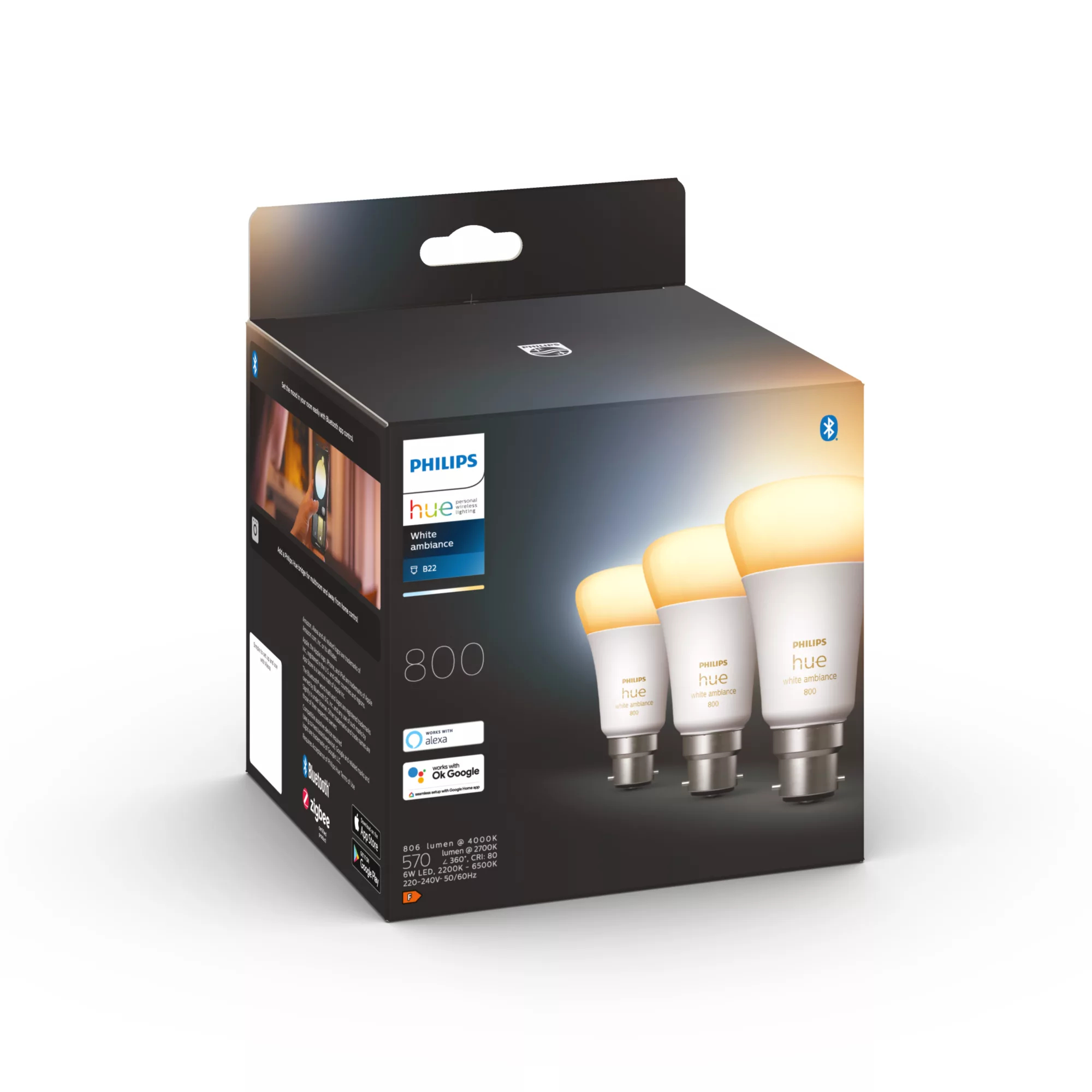 Philips by Signify Philips Hue White ambience A60 – B22 smart bulb – 800 (3-pack) – image 3