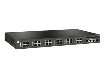 LevelOne 24 FE + 4 GE Combo SFP Managed Switch -40 ~ 75C, IEC61850