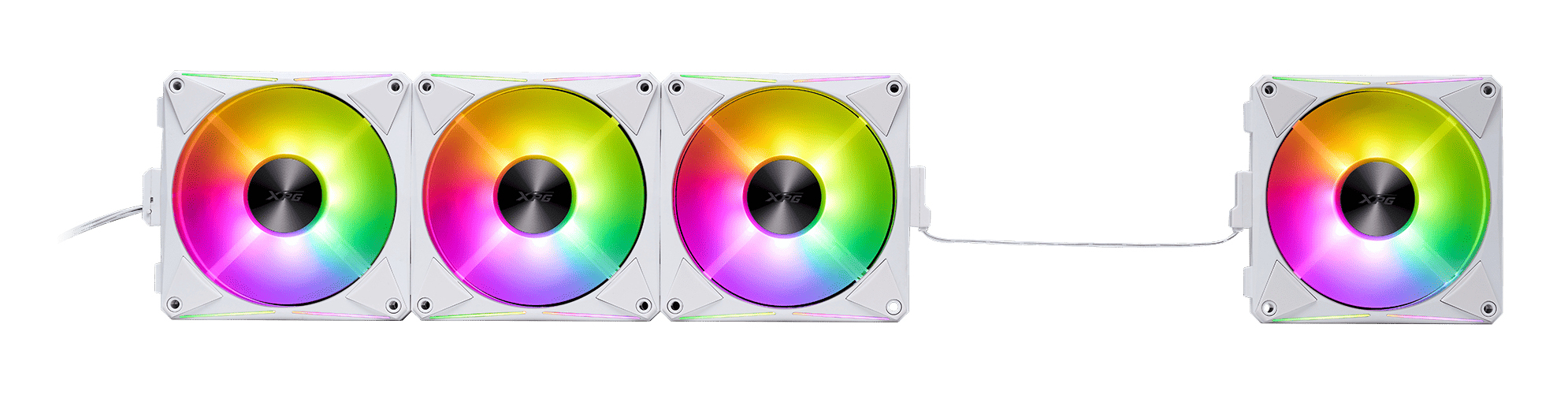 Kit de 4 Ventiladores 120mm XPG Hurricane Mag RGB, Sistema en Cadena, ARGB, Color Blancos