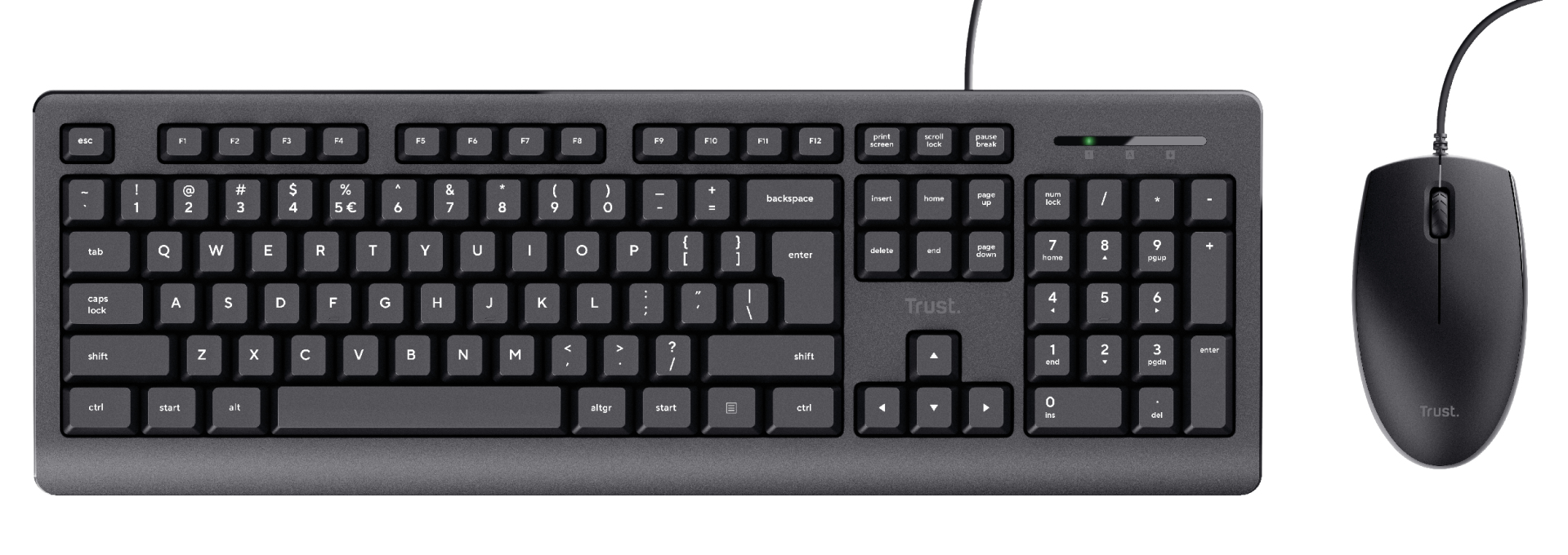 Trust 24906 keyboard Mouse included Office USB Portuguese Black – image 2