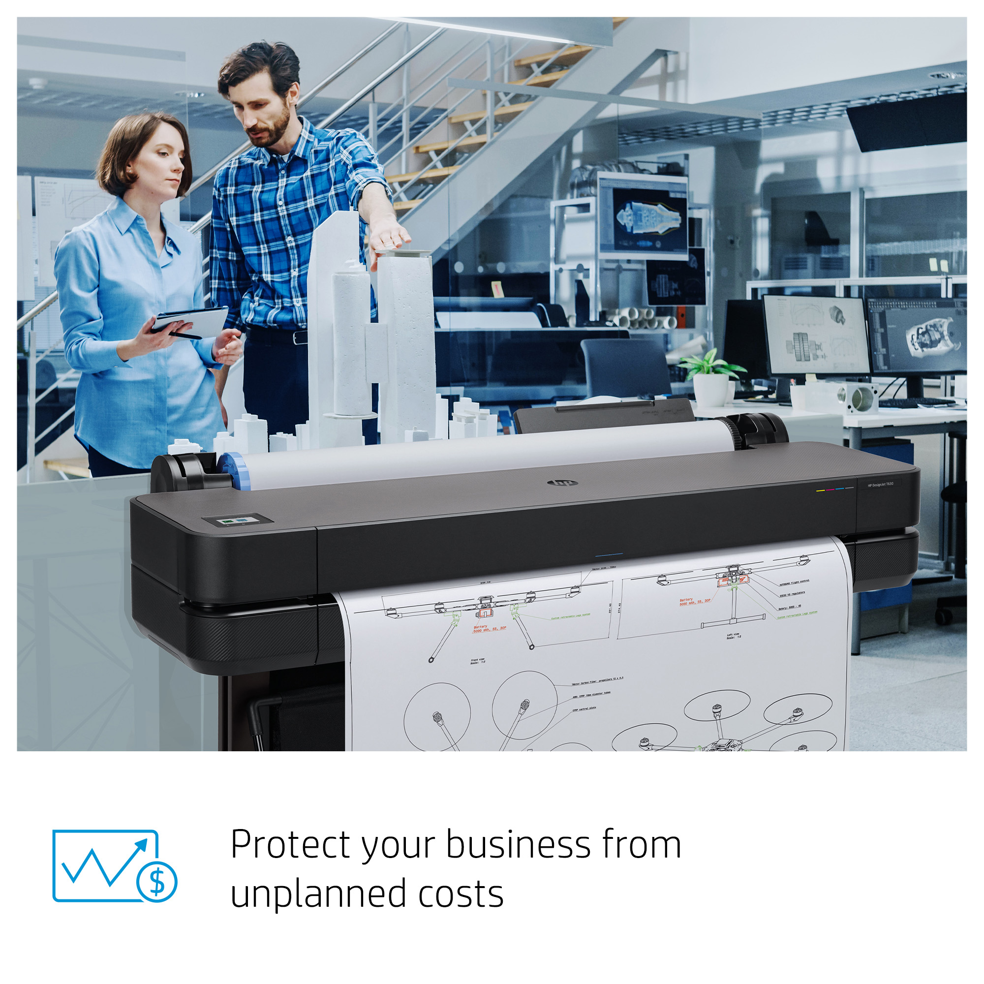 HP Designjet T1700 44-in Printer. Page description languages: HP-GL/2, TIFF, JPEG, CALS G4, URF, Printing colours: Cyan, P