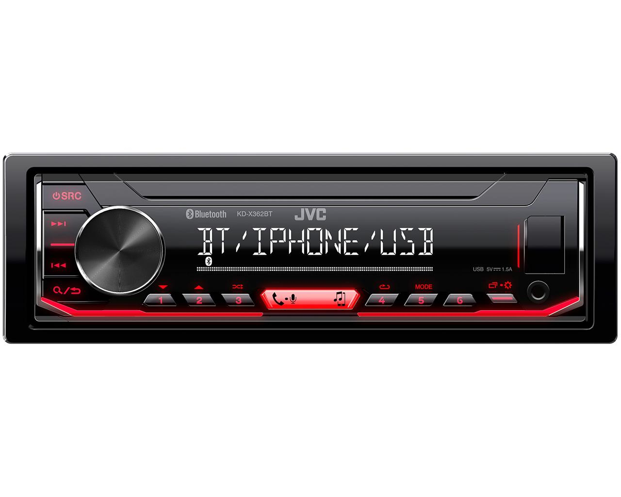 JVC KD-X362BT Black Bluetooth