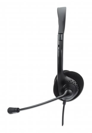 Manhattan Stereo On-Ear Headset (USB), Microphone Boom, Retail Box Packaging, Adjustable Headband, Ear Cushion, 1x USB-A for both sound and mic use, cable 1.5m, – image 4