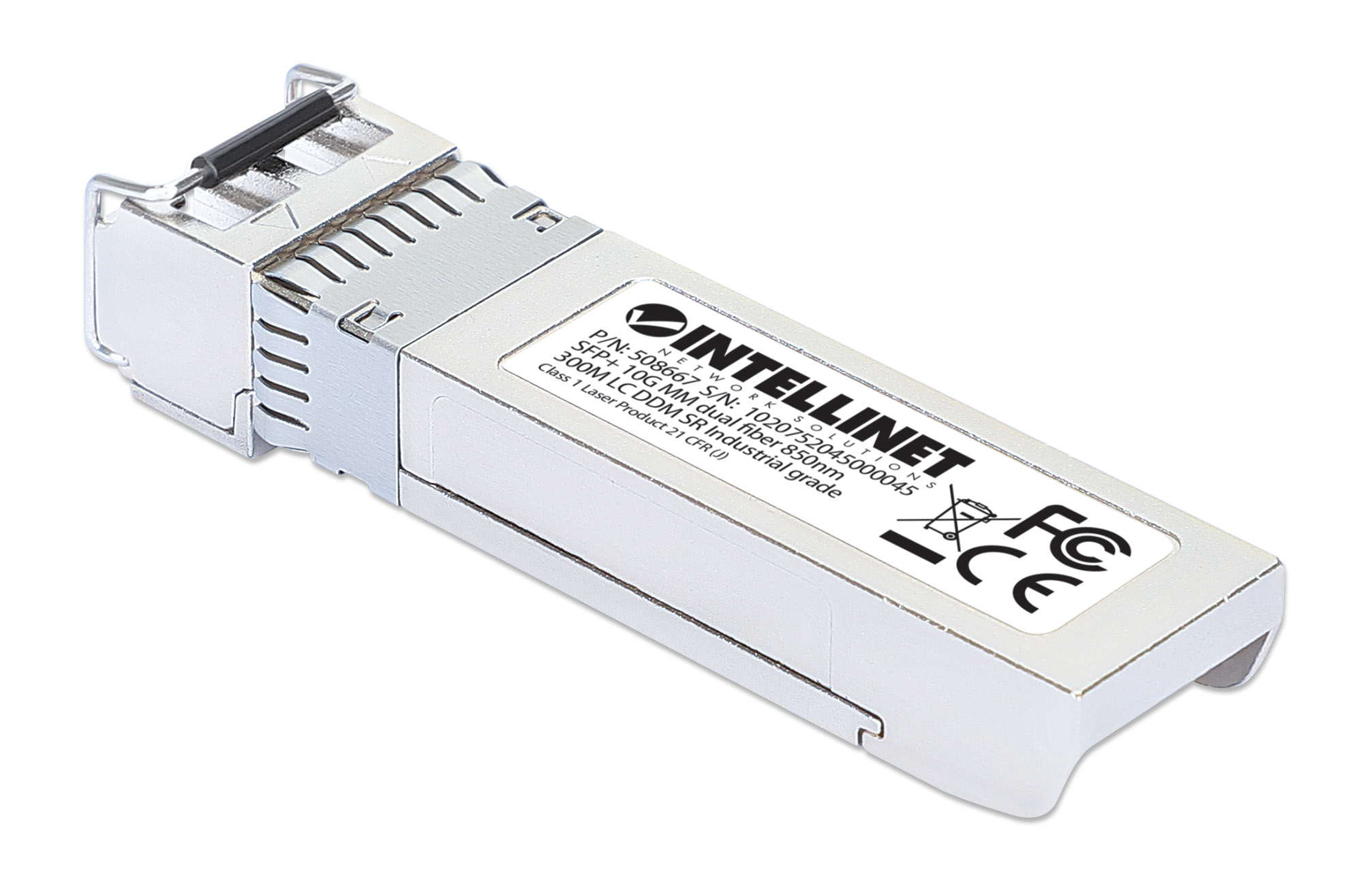 Intellinet Industrial 10 Gigabit Fiber SFP+ Optical Transceiver Module 10GBase-SR (LC) Multi-Mode Port, 300 m (984 ft.), MSA-compliant for Maximum Compatibility – image 2