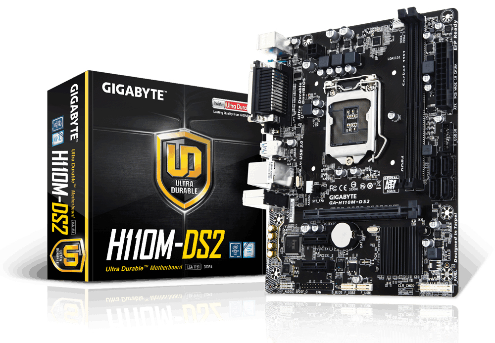 GIGABYTE GA-H110M-DS2 motherboard Intel® H110 LGA 1151 (Socket H4) micro ATX – image 1