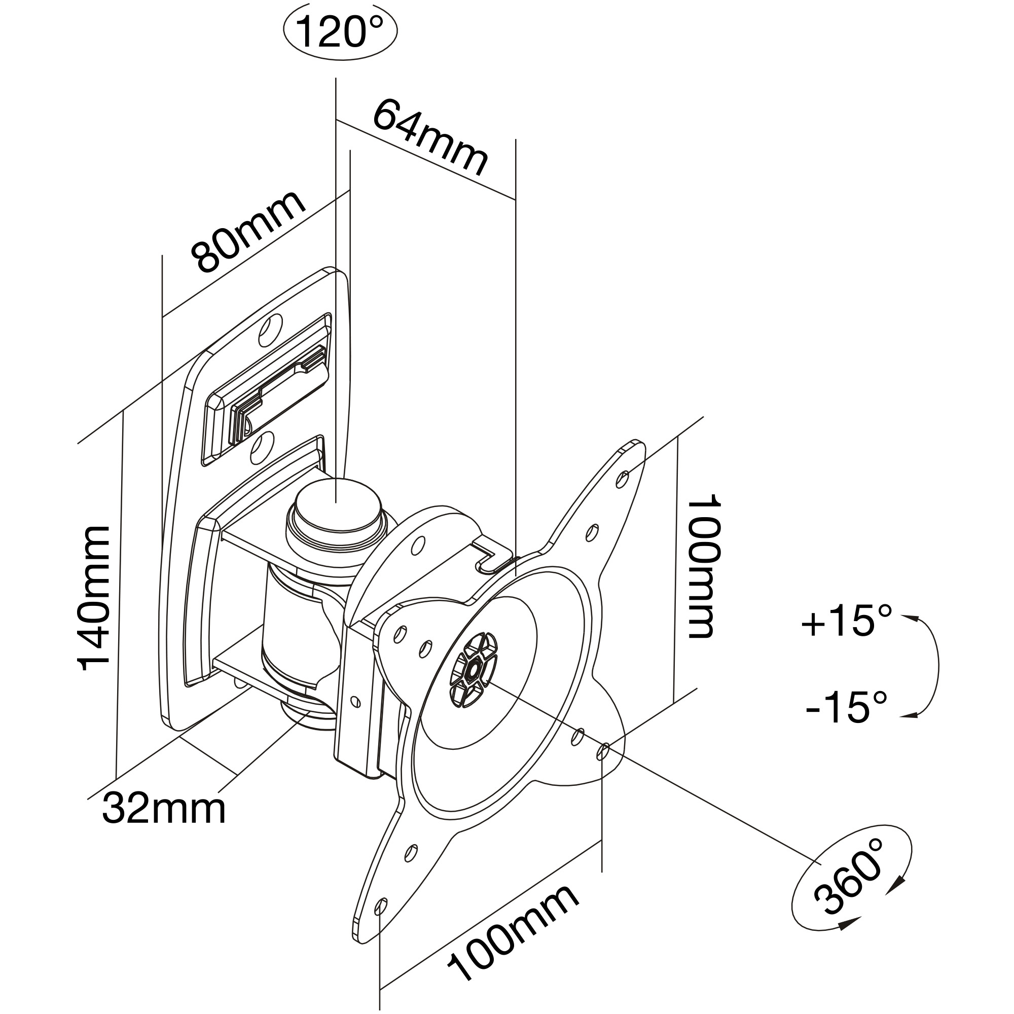 InLine Wall Bracket for TFT up to – image 2