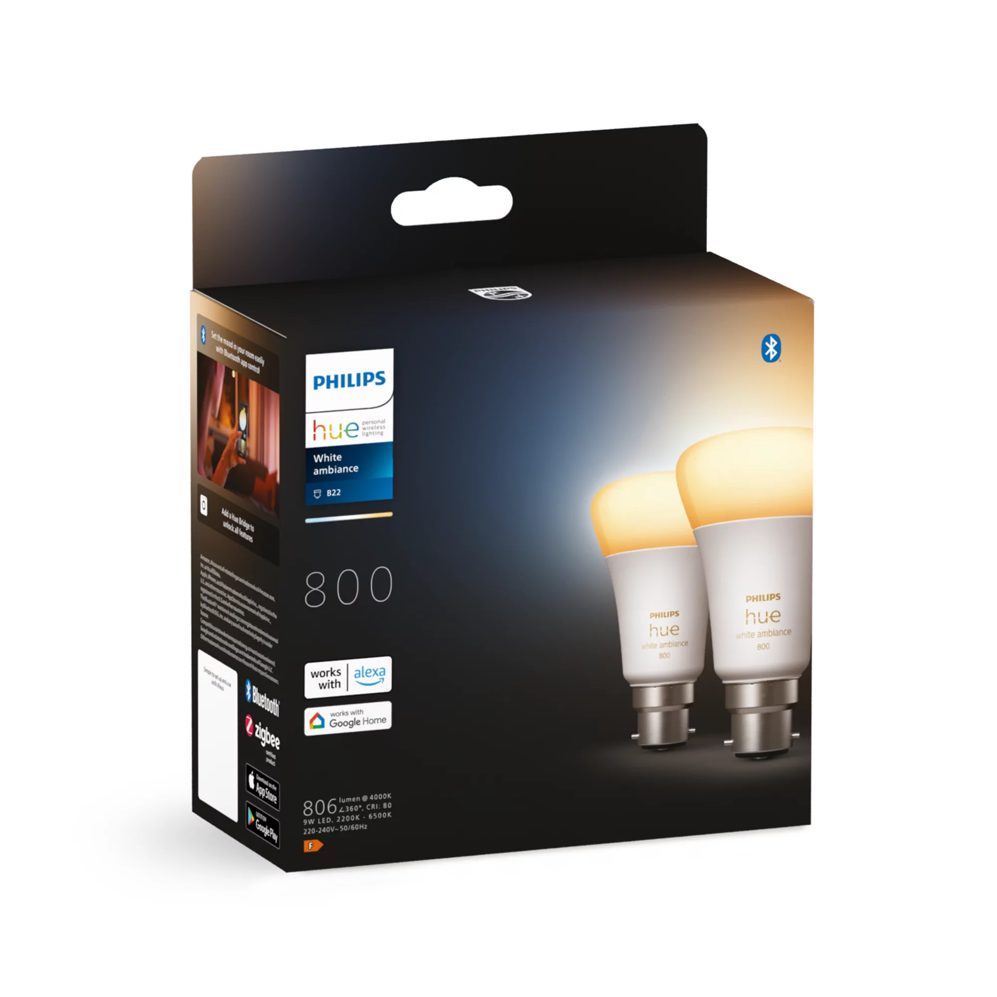 Philips by Signify Philips Hue White ambience A60 – B22 smart bulb – 800 (2-pack) – image 4