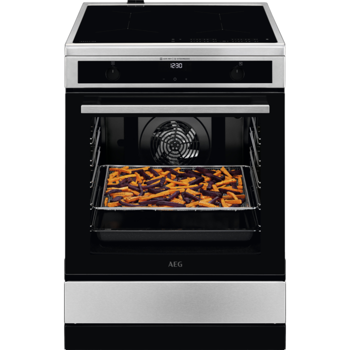 AEG CIB6645ABM Freestanding cooker Electric Zone induction hob Stainless steel – image 1