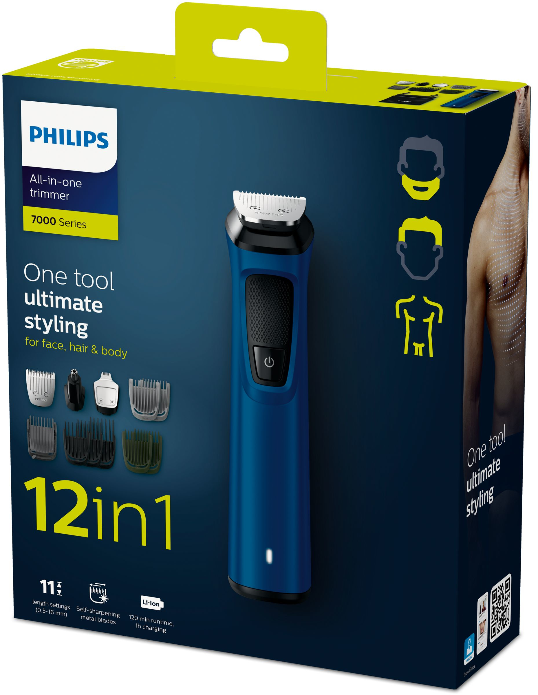 Philips MULTIGROOM Series 7000 MG7707/15 hair trimmers/clipper Black, Blue Lithium-Ion (Li-Ion) – image 2