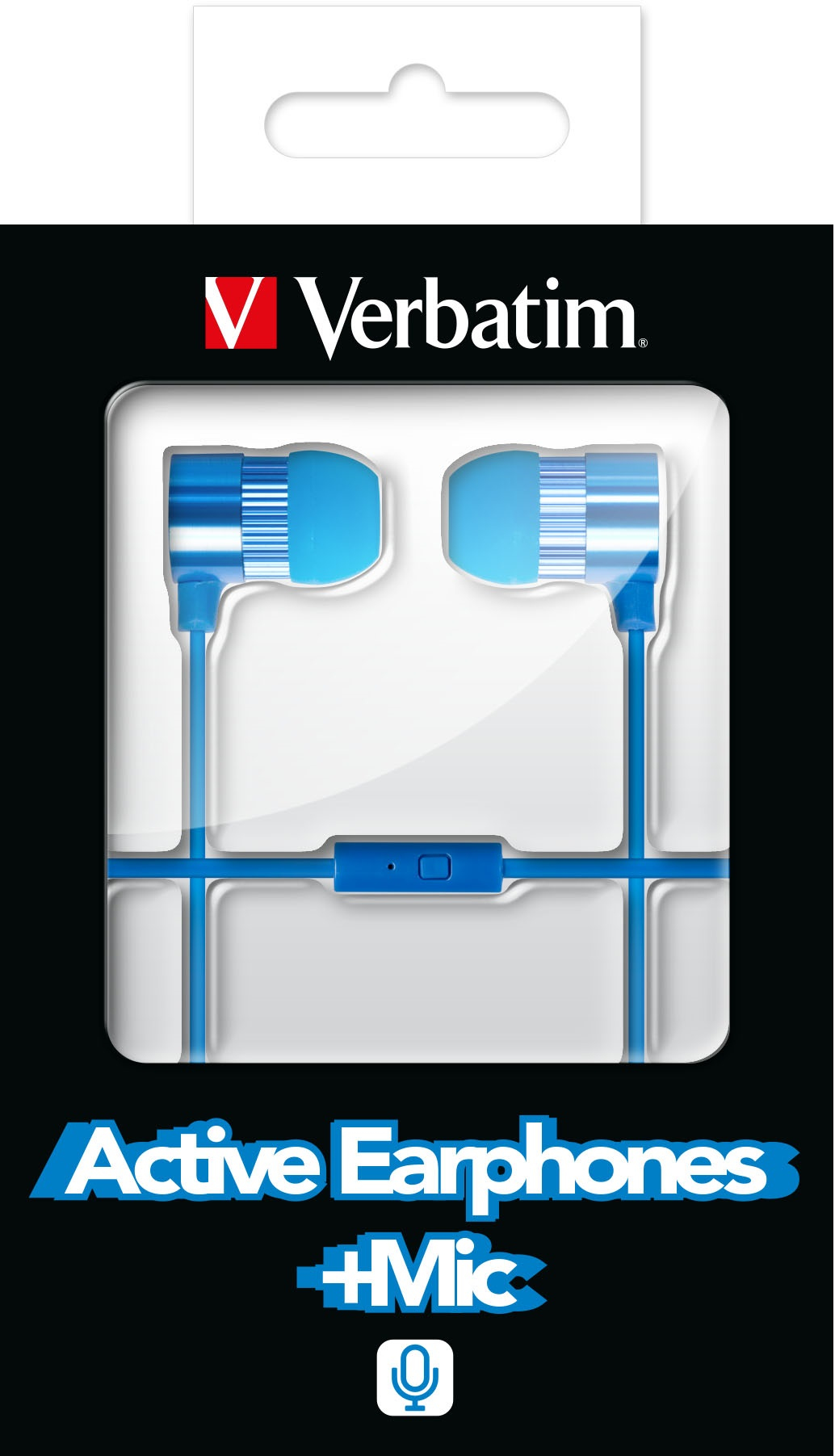 Verbatim Active Earphones with Microphone - Blue – image 3