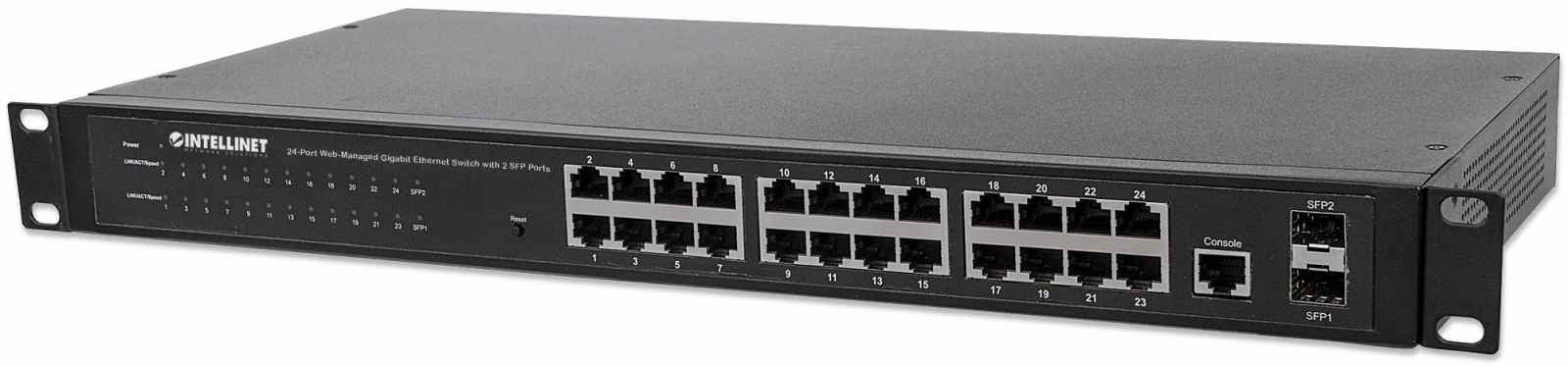Intellinet 24-Port Network Switch, 24-Port (RJ45), Rackmount, Gigabit, 4 SFP, Ethernet Web-Smart, 10/100/1000 Mbit/ (With UK Power Cord) – image 7