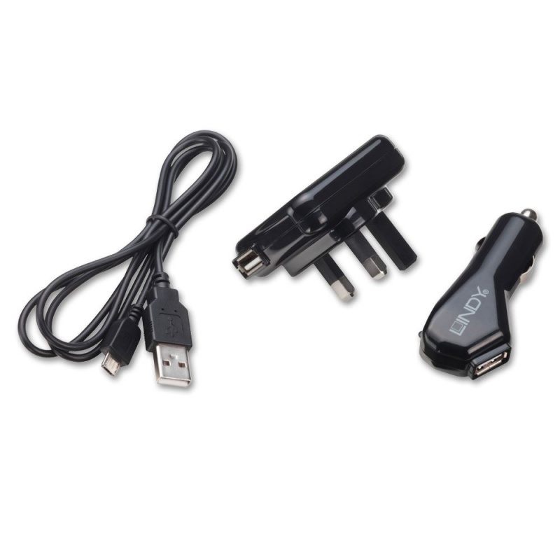 Lindy 73357 mobile device charger E-book reader Black Auto, Indoor