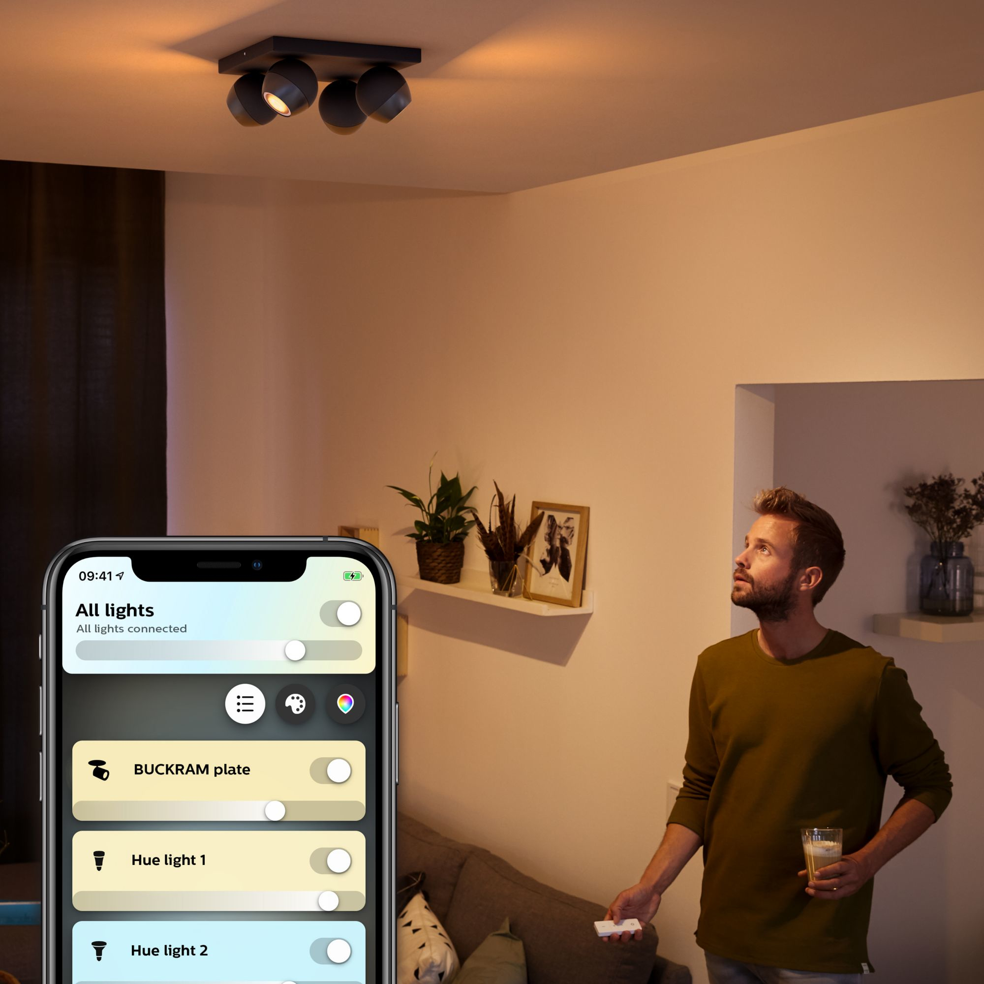 Philips by Signify Philips Hue White ambience Buckram quadruple spotlight – image 8