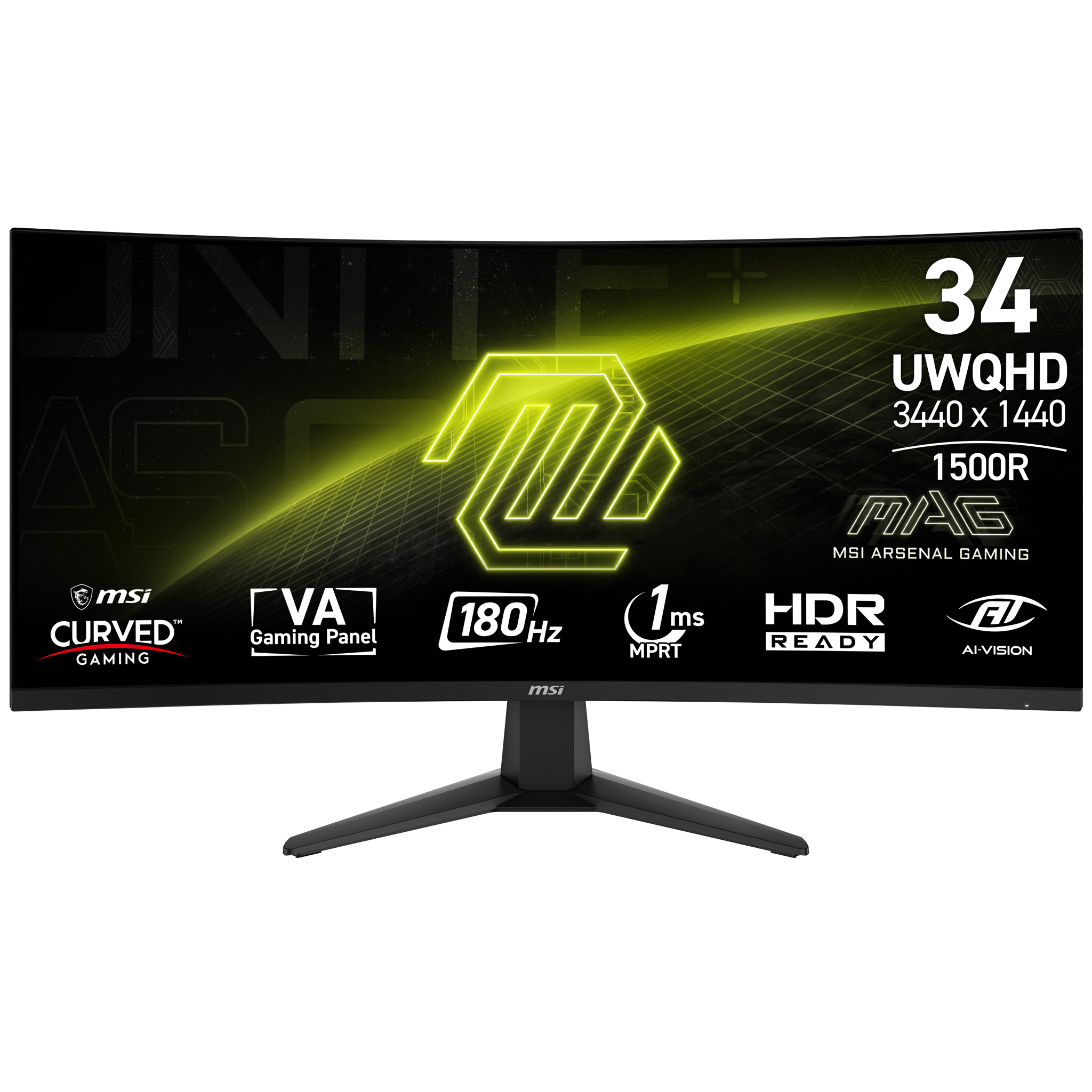 MSI MAG 346CQ Monitor PC 86,4 cm (34") 3440 x 1440 Pixel UltraWide Dual Quad HD LCD Nero