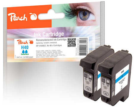 Peach PI300-489 ink cartridge 2 pc(s) Compatible Standard Yield Cyan