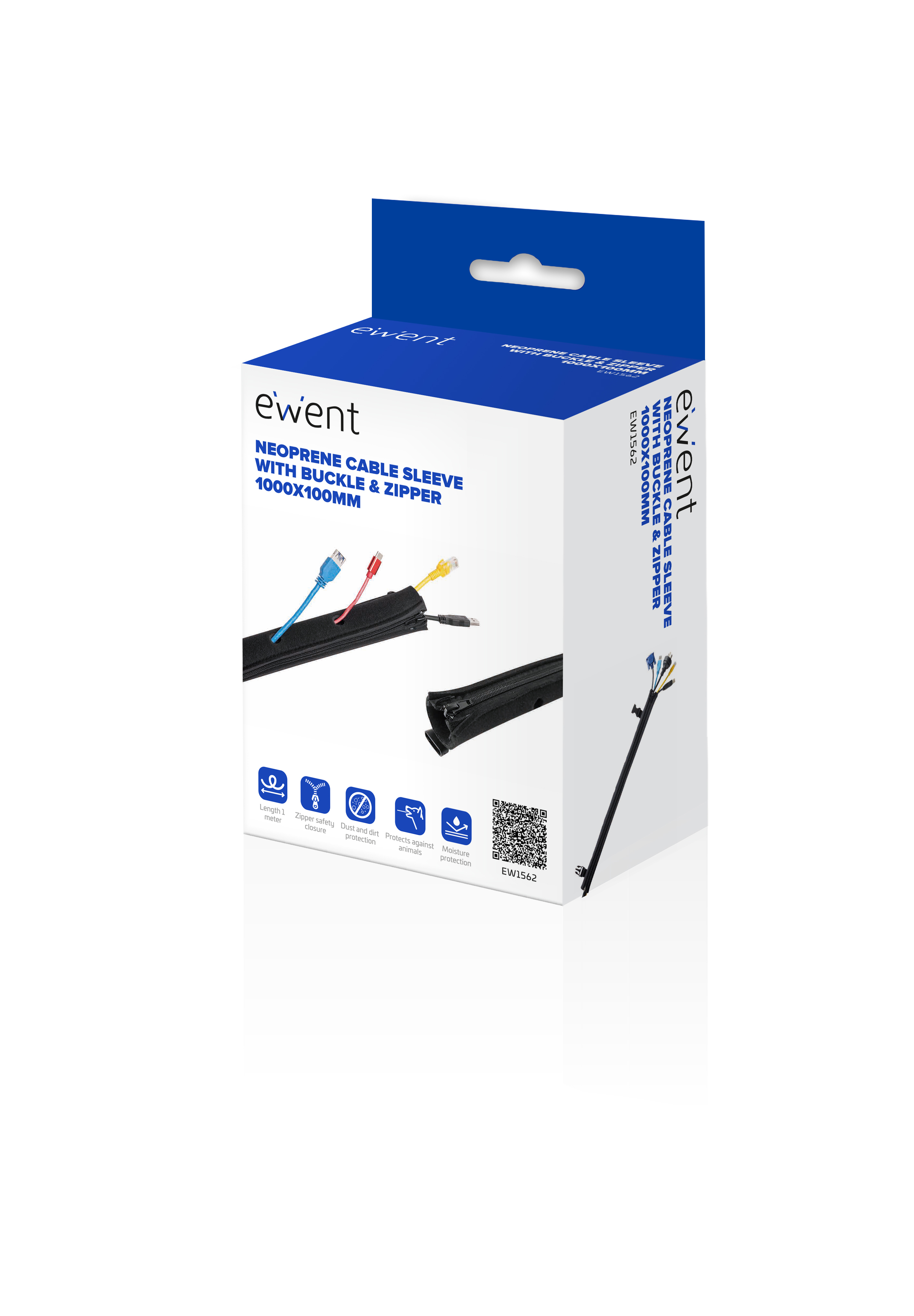 Ewent EW1562 organizador de cables Universal Pasacables Negro 1 pieza(s)