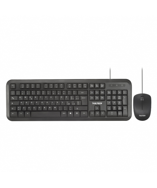 Vultech KM-820 keyboard Mouse included Office USB QWERTY Italian Black