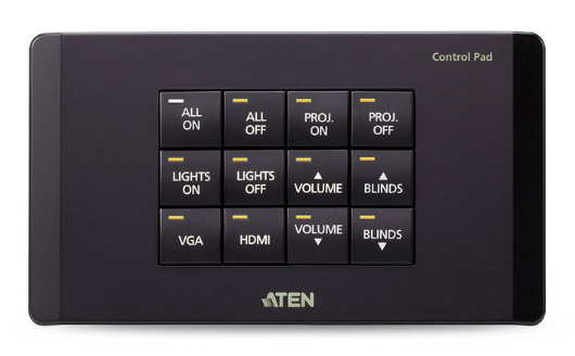 ATEN VK0200 - Keypad - EU, 12-button - 2 gangs - wired - serial RS-232/10/100 Ethernet - black
