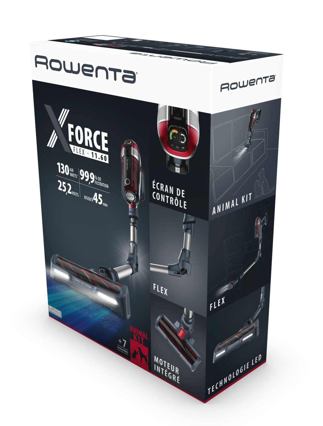 Rowenta X-Force RH9877 2-in-1 stick vacuum Battery Dry Bagless Grey, Red – image 9