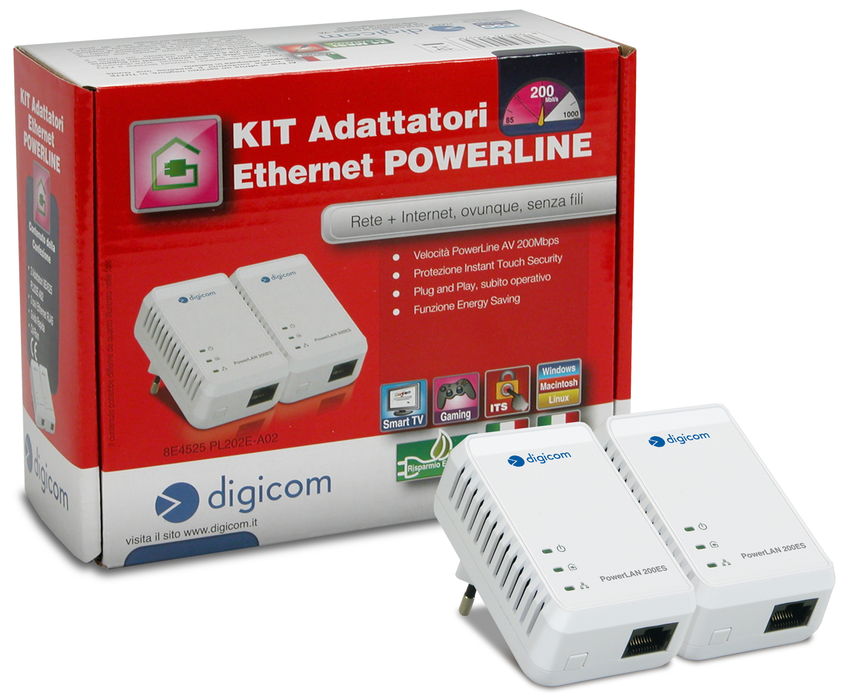Digicom PL202E-A02 200 Mbit/s White – image 3