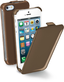 Cellularline FLAPGLOSSIPHONE5BR mobile phone case Flip case Brown